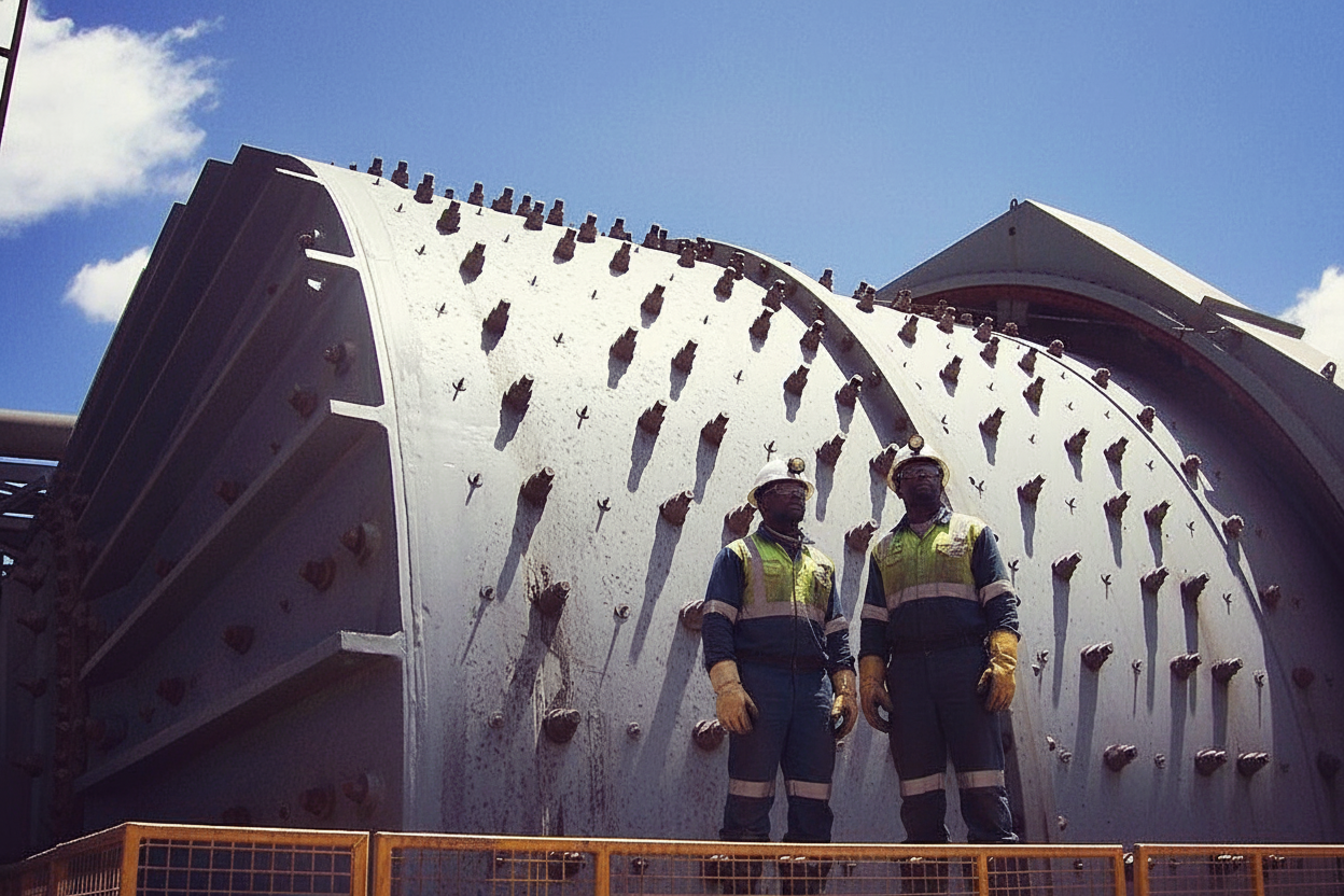 Super Salvage technicians on site at a ball mill